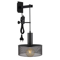 WANDLEUCHTE - Schwarz, Design, Metall (25/29,5/57cm) - Globo