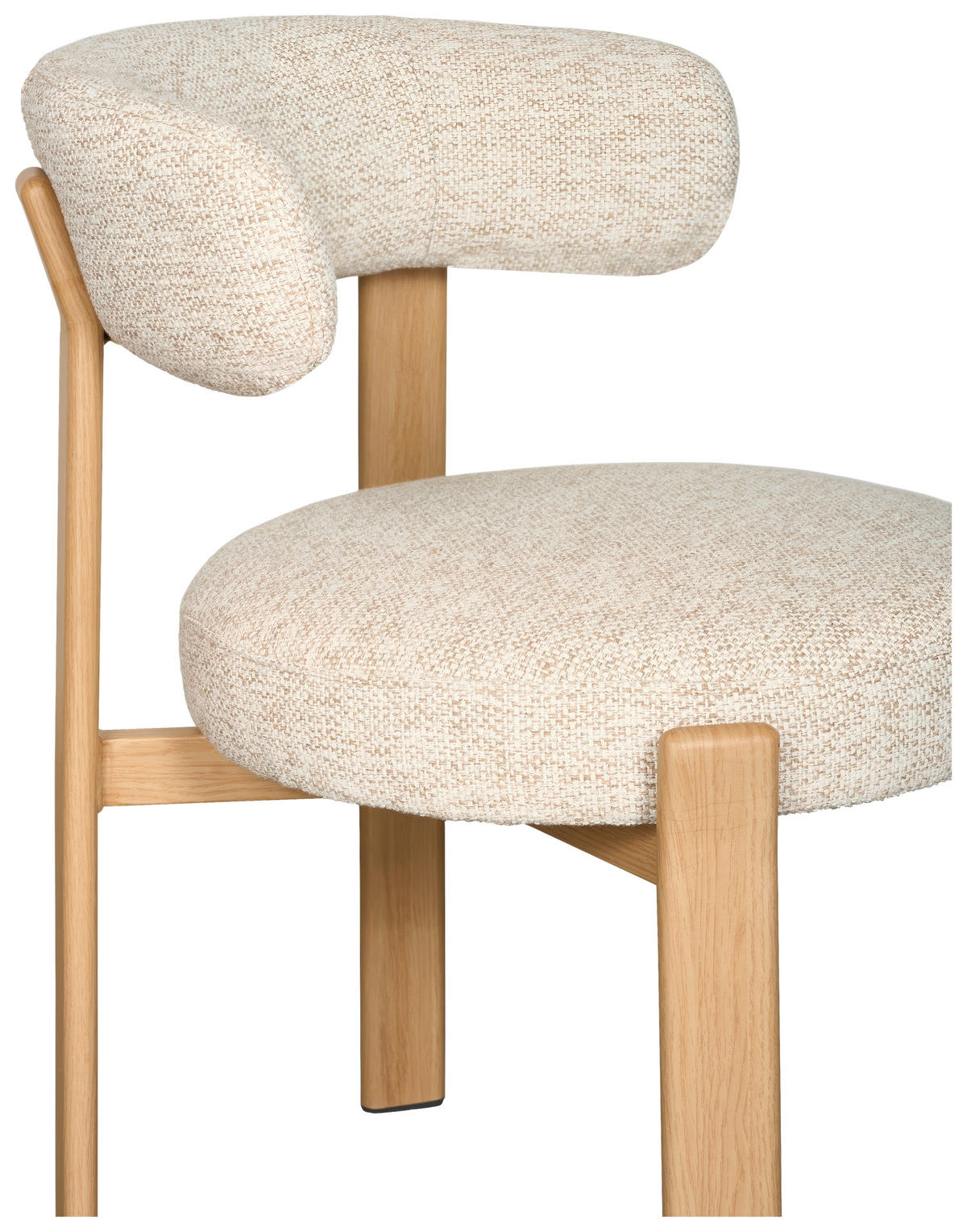 STUHL   Webstoff  Eichefarben, Beige  - Eichefarben/Beige, MODERN, Textil/Metall (55/75/56,5cm) - Livetastic
