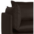 ECKSOFA in Samt Dunkelbraun  - Dunkelbraun/Schwarz, Design, Textil/Metall (241/200cm) - Carryhome