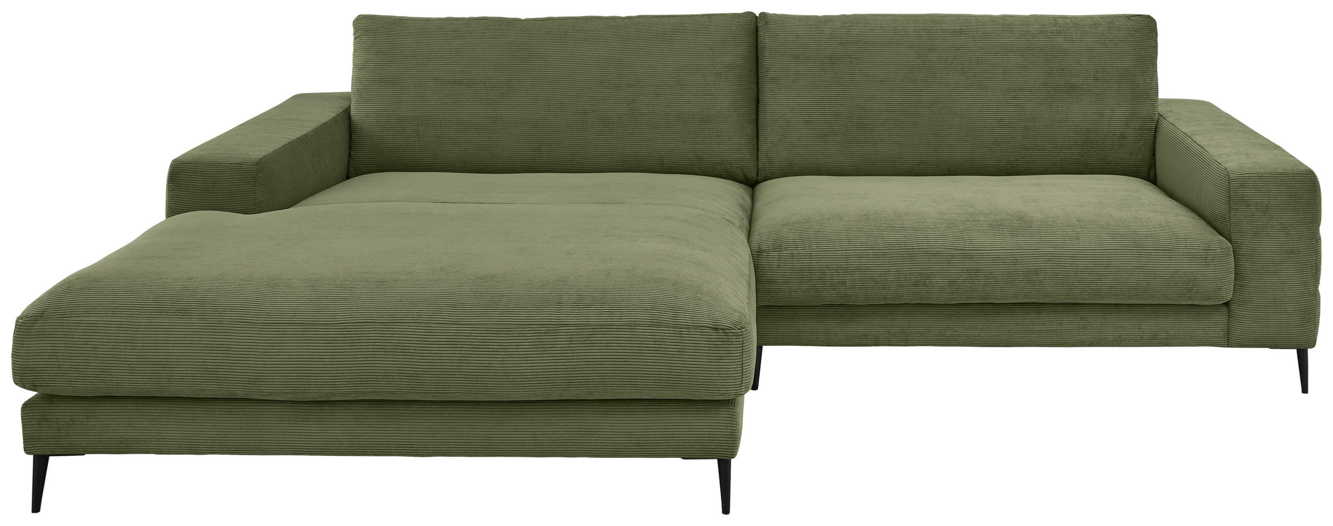ECKSOFA  in Feincord Dunkelgrün  207/293 cm  - Dunkelgrün/Schwarz, Design, Textil/Metall (207/293cm) - Dieter Knoll