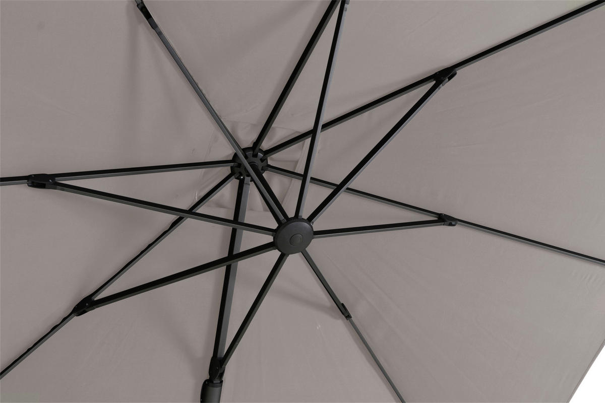 AMPELSCHIRM 300 cm  - Taupe/Anthrazit, KONVENTIONELL, Textil/Metall (300/300cm) - Siena Garden