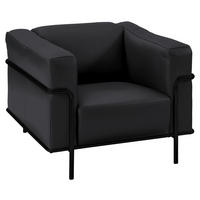 SESSEL in Echtleder Dunkelgrau, Fango  - Fango/Dunkelgrau, Design, Leder/Metall (91/67/96cm) - Johann Jakob