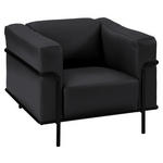 SESSEL in Echtleder Dunkelgrau, Fango  - Fango/Dunkelgrau, Design, Leder/Metall (91/67/96cm) - Johann Jakob