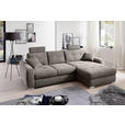 ECKSOFA in Mikrofaser Braun  - Chromfarben/Braun, MODERN, Kunststoff/Textil (276/193cm) - Hom`in