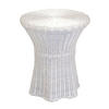 BEISTELLTISCH 44/44/51 cm Rattan massiv Weiß rund  - Weiß, Natur, Holz (44/44/51cm) - MID.YOU