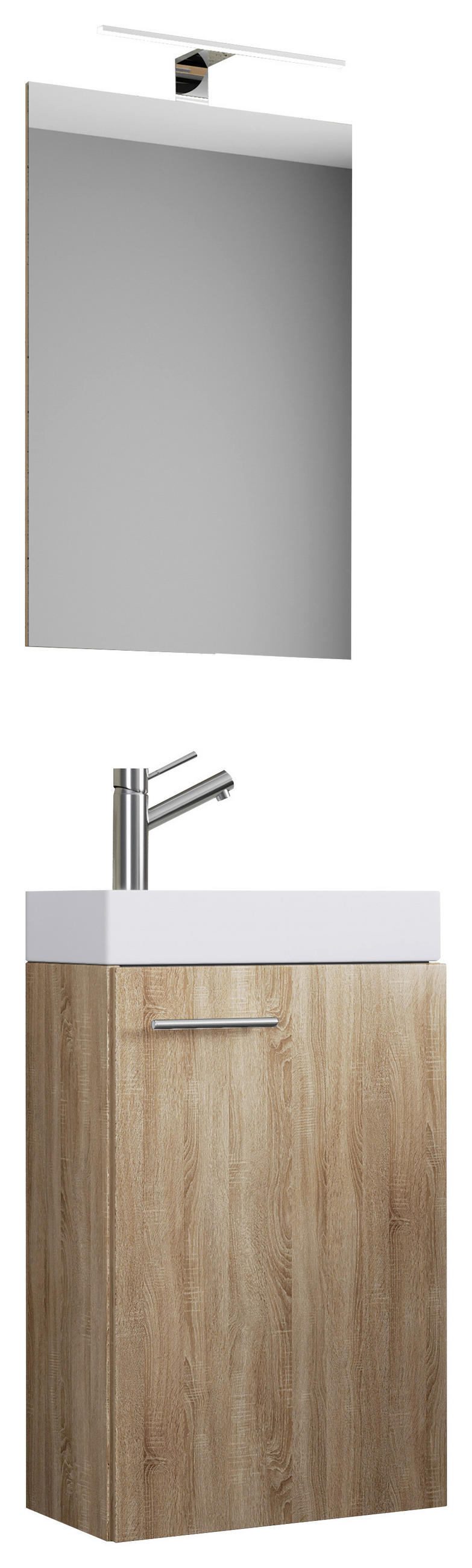 GÄSTBADRUM 41 cm  - vit/Sonoma ek, Modern, trämaterial/keramik (41cm) - MID.YOU