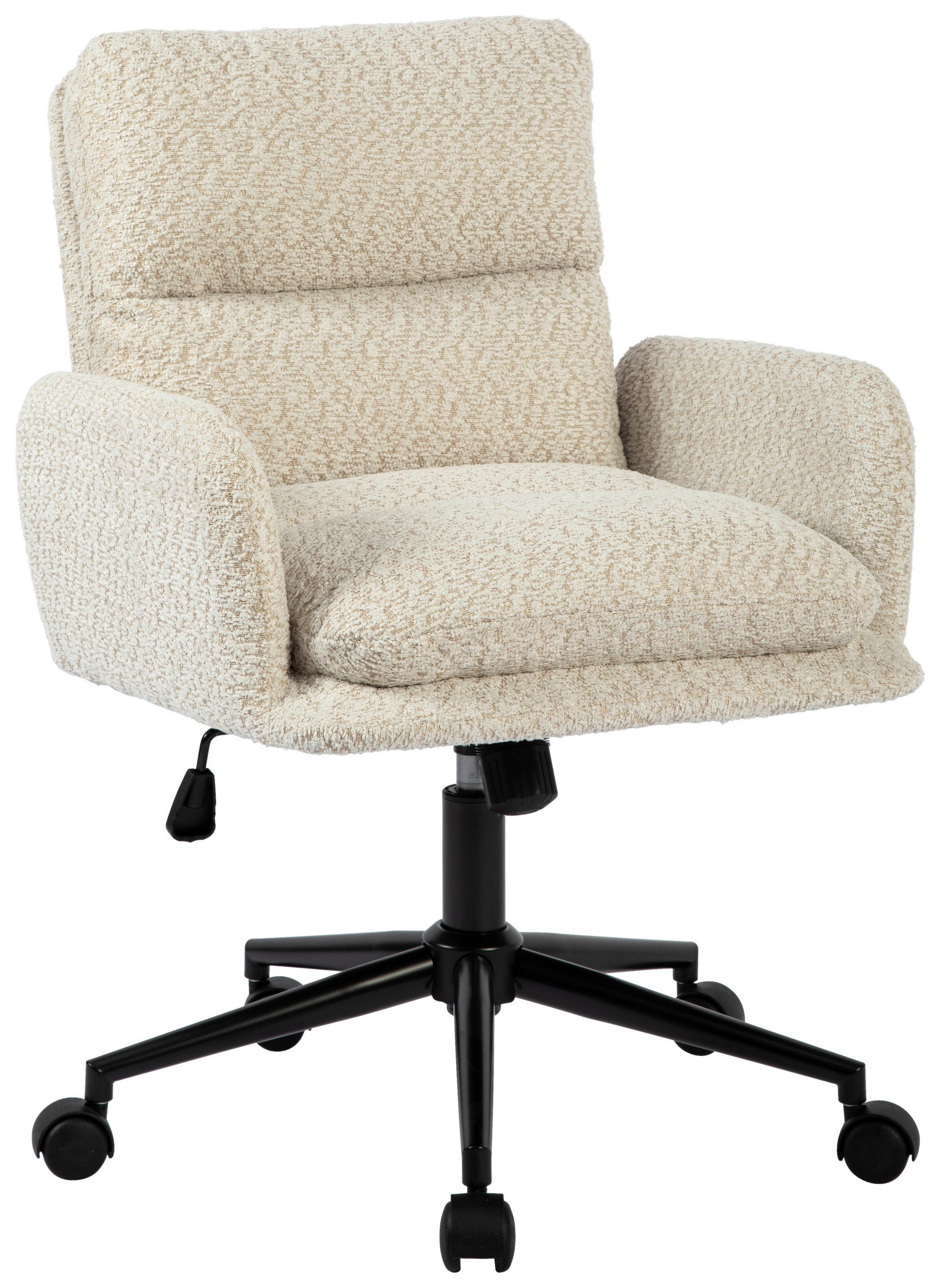 DREHSTUHL Bouclé Schwarz, Beige  - Beige/Schwarz, MODERN, Kunststoff/Textil (58/86/96/65cm) - MID.YOU