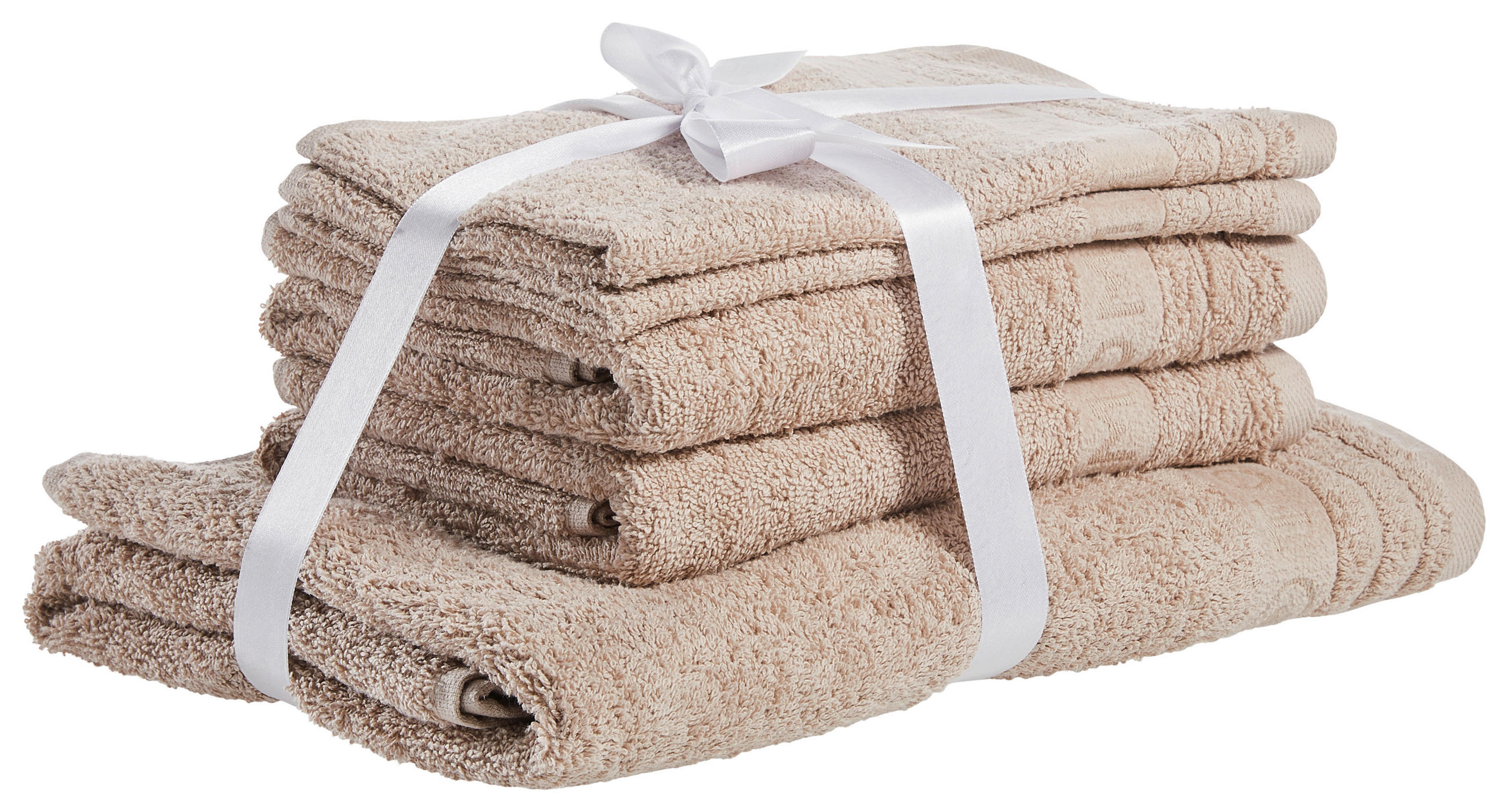 FROTTIERSET Sandfarben 5-teilig  - Sandfarben, Basics, Textil - Tom Tailor