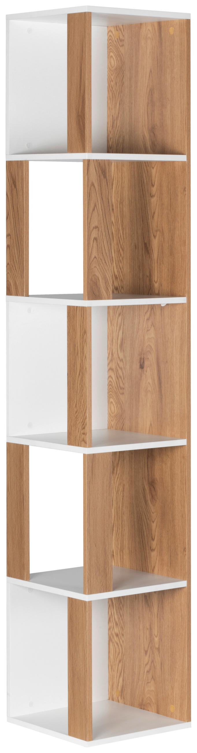 ECKREGAL - Naturfarben/Weiß, Design, Holzwerkstoff (34/185/34cm) - MID.YOU