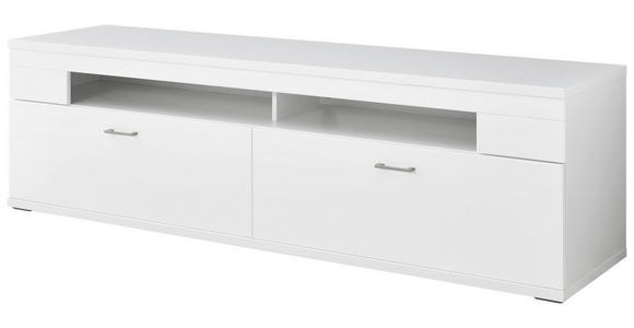 LOWBOARD 195/57,4/50,2 cm  - Weiß Hochglanz/Silberfarben, Design, Holzwerkstoff/Kunststoff (195/57,4/50,2cm) - Xora
