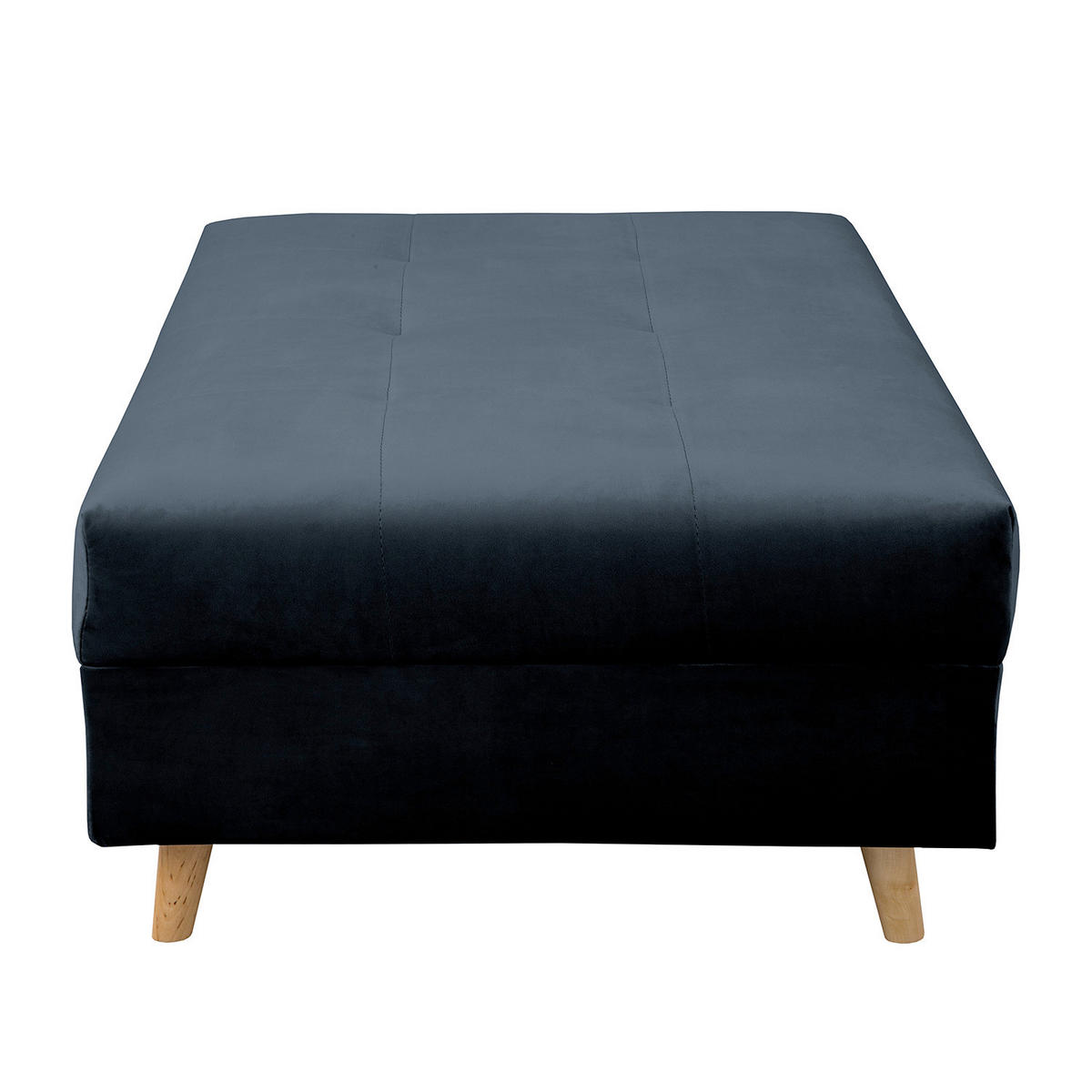 ECKSOFA inkl. Hocker Ariella in Samt Dunkelblau  231/161 cm  - Naturfarben/Dunkelblau, Design, Holz/Textil (231/161cm) - Livetastic