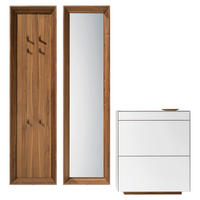 GARDEROBE  in 198,1/211/29 cm  - Nussbaumfarben/Weiß, Natur, Glas/Holz (198,1/211/29cm) - Team 7