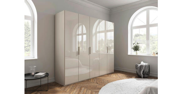 DREHTÜRENSCHRANK 251/223/60 cm,  in Champagner, 5-türig  - Champagner, Basics, Glas/Holzwerkstoff (251/223/60cm) - Novel