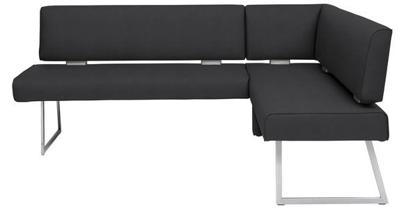 ECKBANK 196/137 cm  in Schwarz, Edelstahlfarben  - Edelstahlfarben/Schwarz, Design, Textil/Metall (196/137cm) - Dieter Knoll