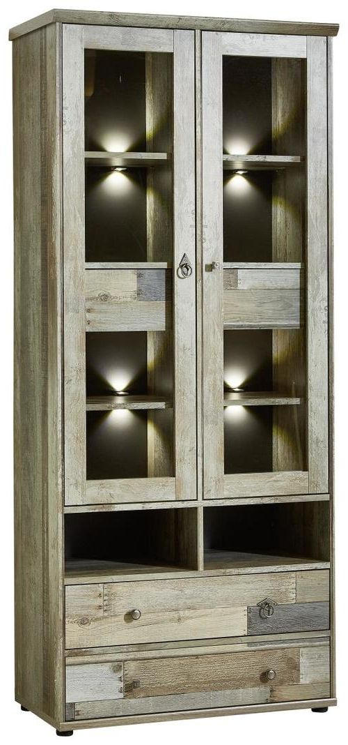 VITRINE in Braun - Anthrazit/Schwarz, Basics, Holzwerkstoff/Metall (83/188/39cm) - Livetastic