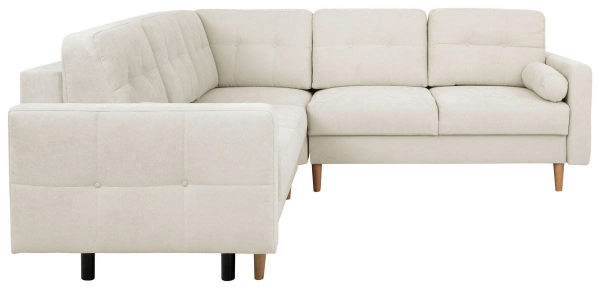 ECKSOFA in Beige  - Beige/Buchefarben, Design, Holz/Textil (242/242cm) - MID.YOU