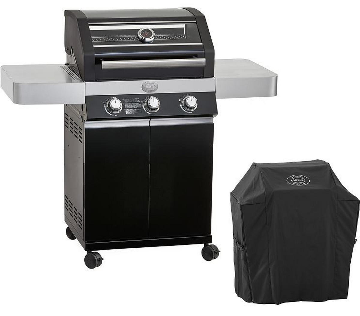 GASGRILL  Schwarz  - Schwarz, Basics, Metall (127/58/118cm) - Rösle
