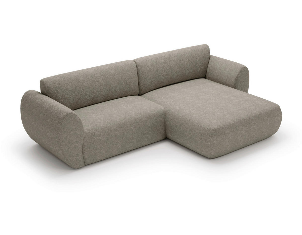 ECKSOFA Chenille Taupe  - Taupe/Schwarz, Design, Kunststoff/Textil (288/170cm) - Livetastic