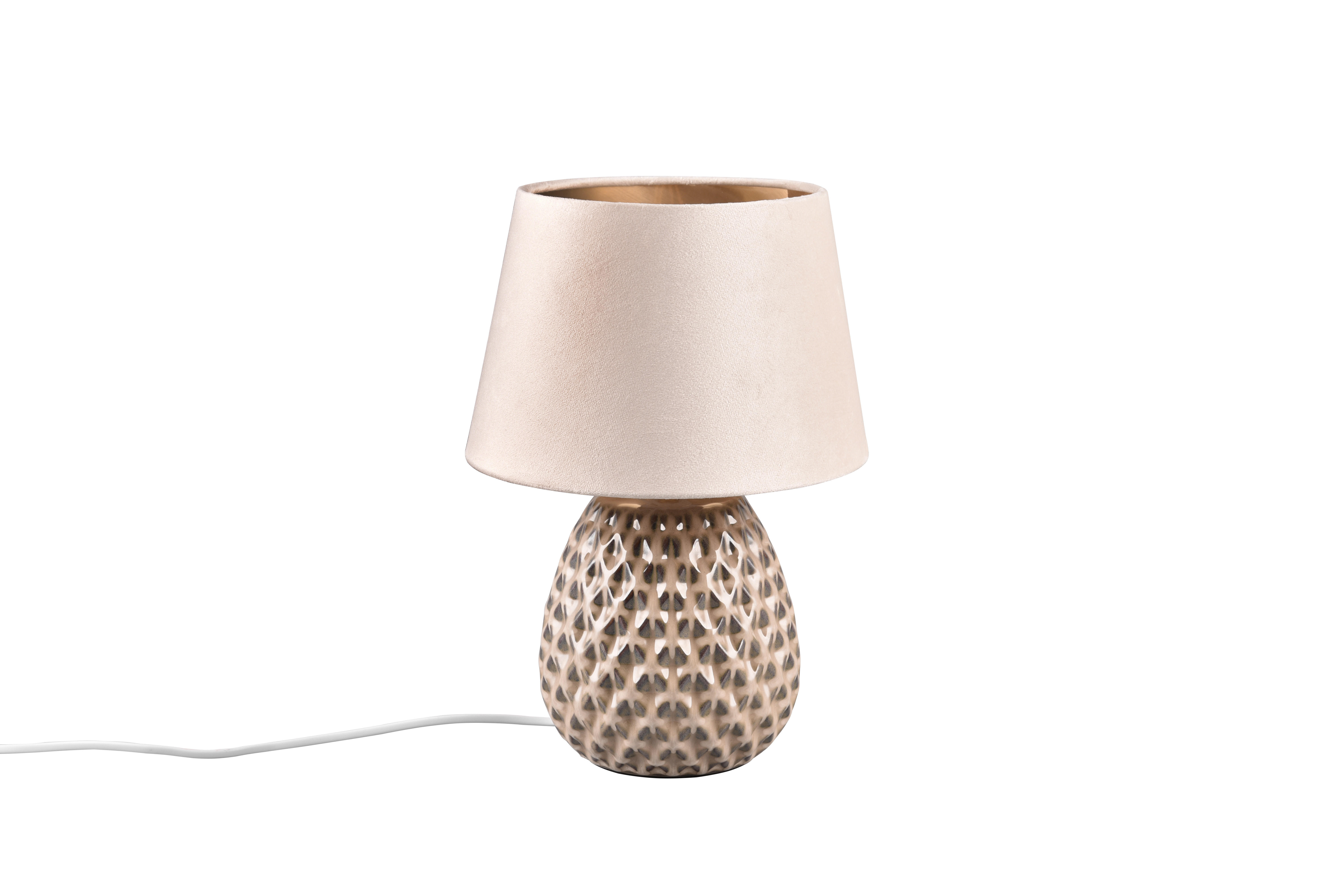TISCHLEUCHTE Ariana 24/35 cm   - Beige, KONVENTIONELL, Keramik/Textil (24/35cm)