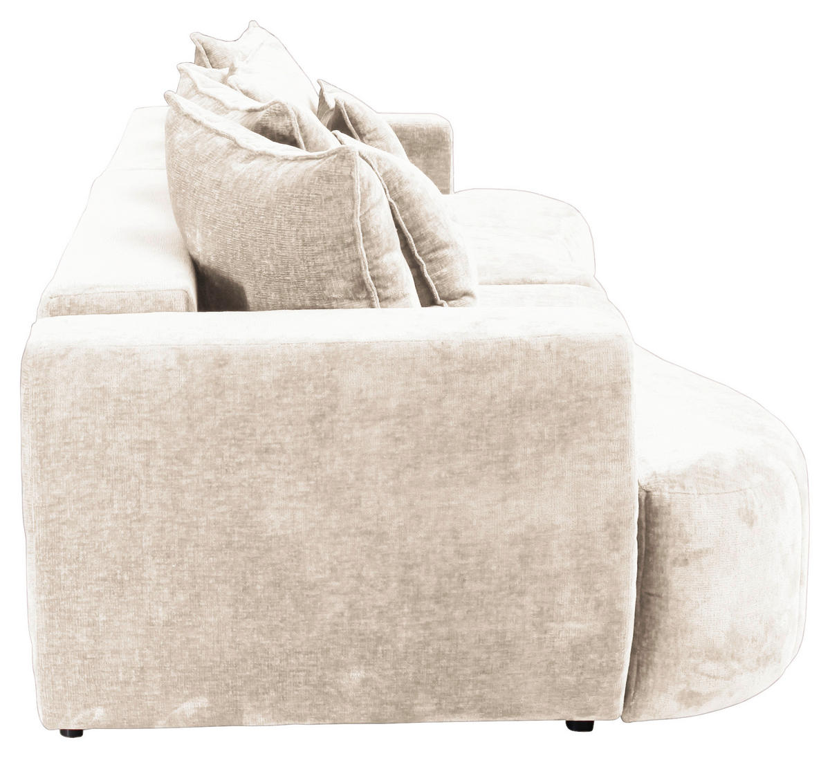 BOXSPRINGSOFA Velours Beige  - Beige/Schwarz, Trend, Kunststoff/Textil (292/71-99/127cm) - Livetastic