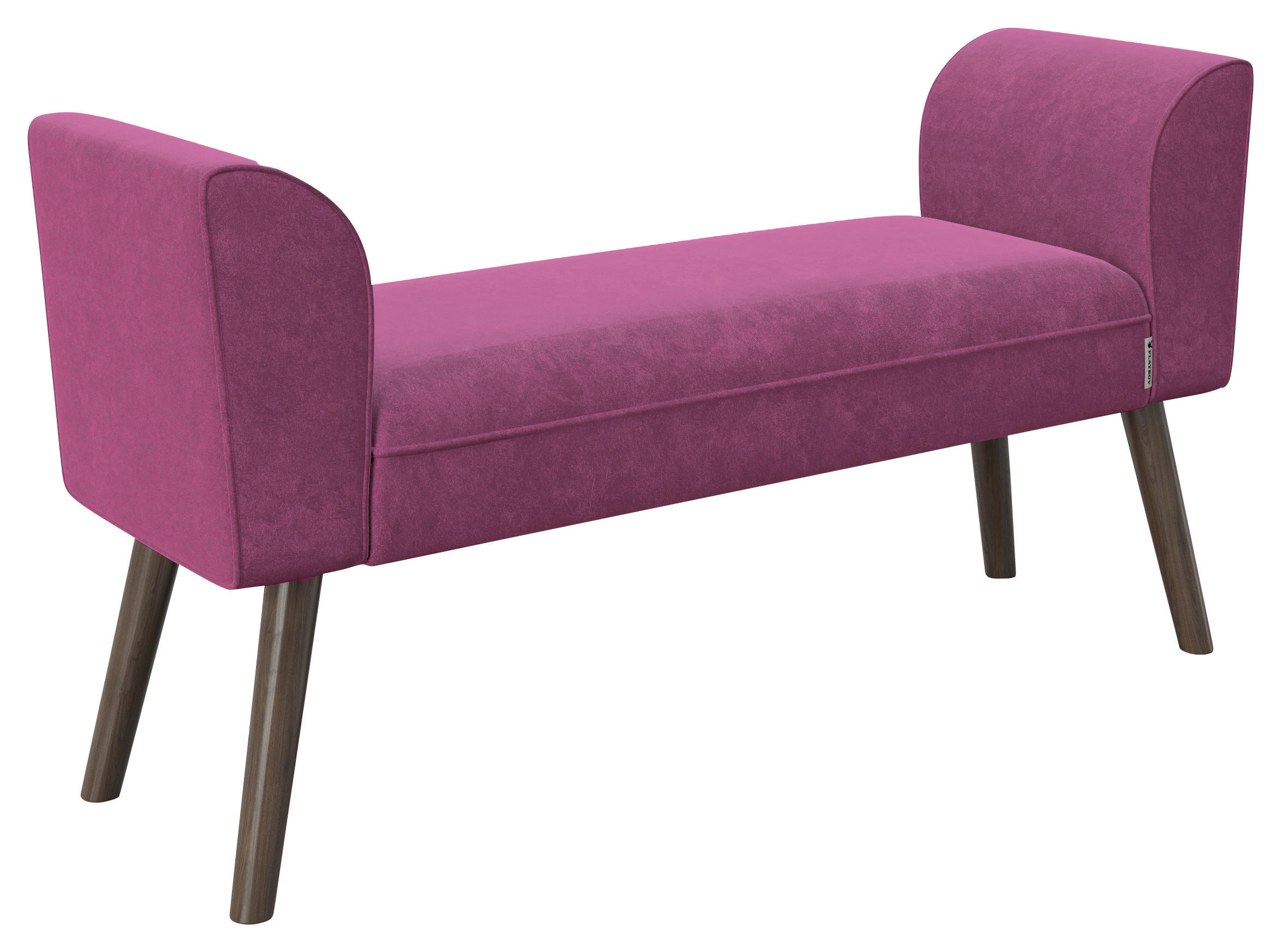 HOCKERBANK 92,7/54,50/30 cm Samt Lila Holz  - Lila/Walnussfarben, MODERN, Holz/Textil (92,7/54,50/30cm) - Playboy