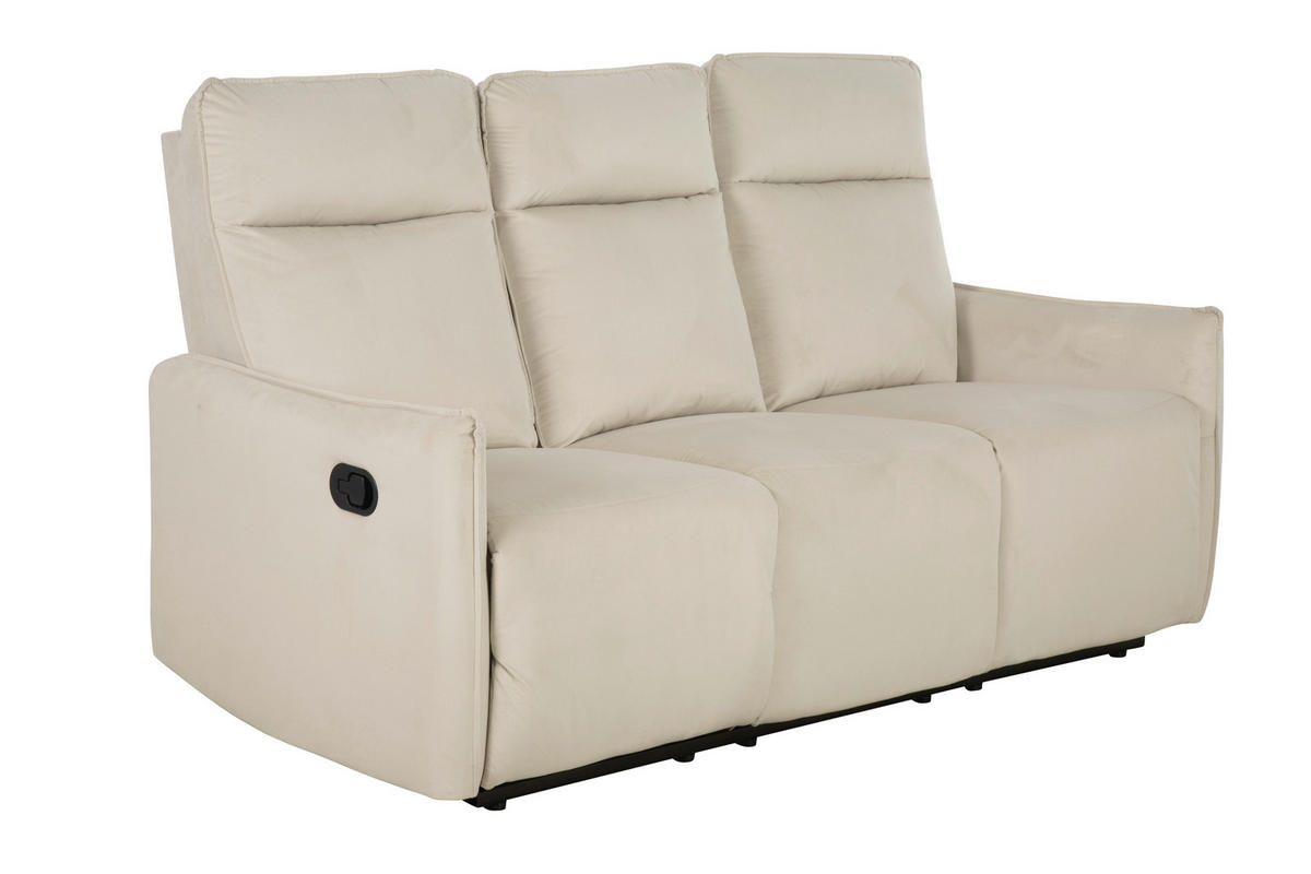 SITZGARNITUR in Samt Beige  - Beige, Konventionell, Textil/Metall (72/102/85.5cm) - P & B
