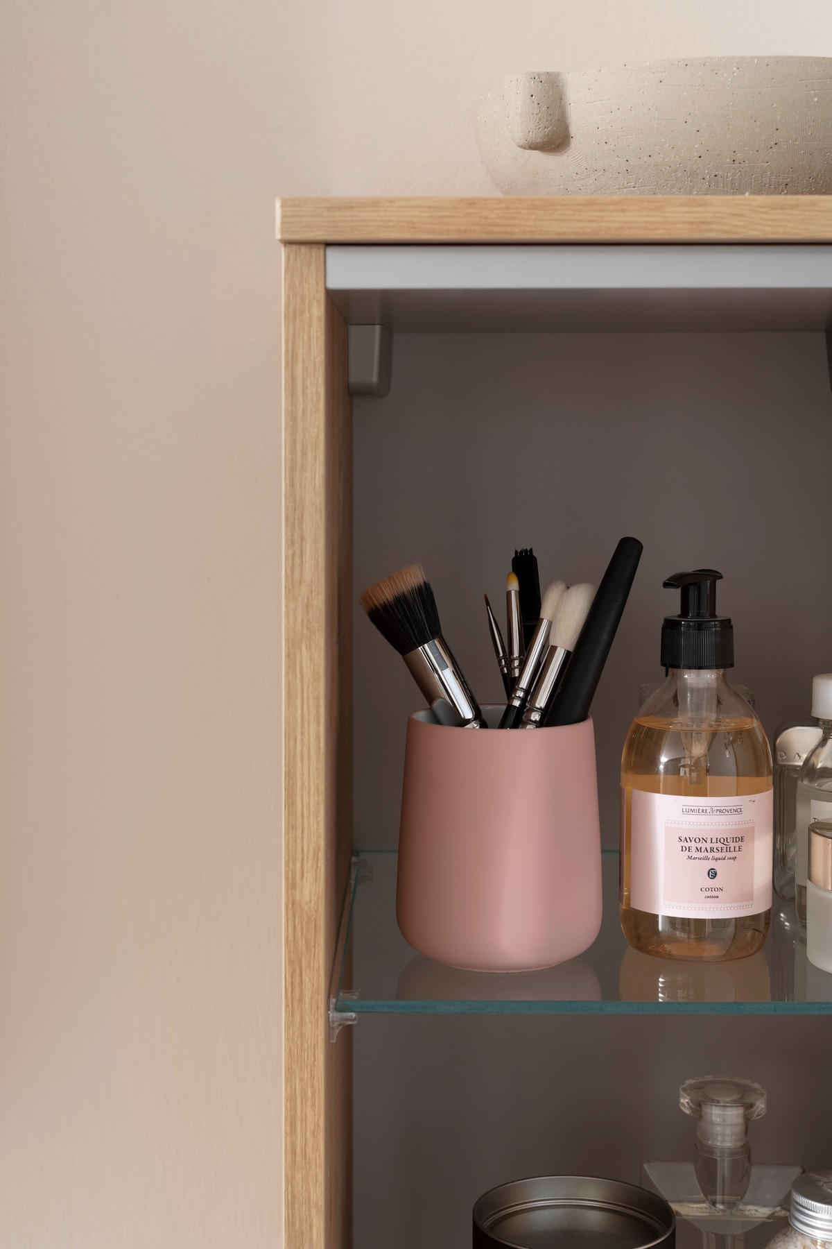 MIDISCHRANK 30,2/133,6/30 cm  - Eichefarben/Schwarz, Basics, Glas/Holzwerkstoff (30,2/133,6/30cm) - Schöner Wohnen