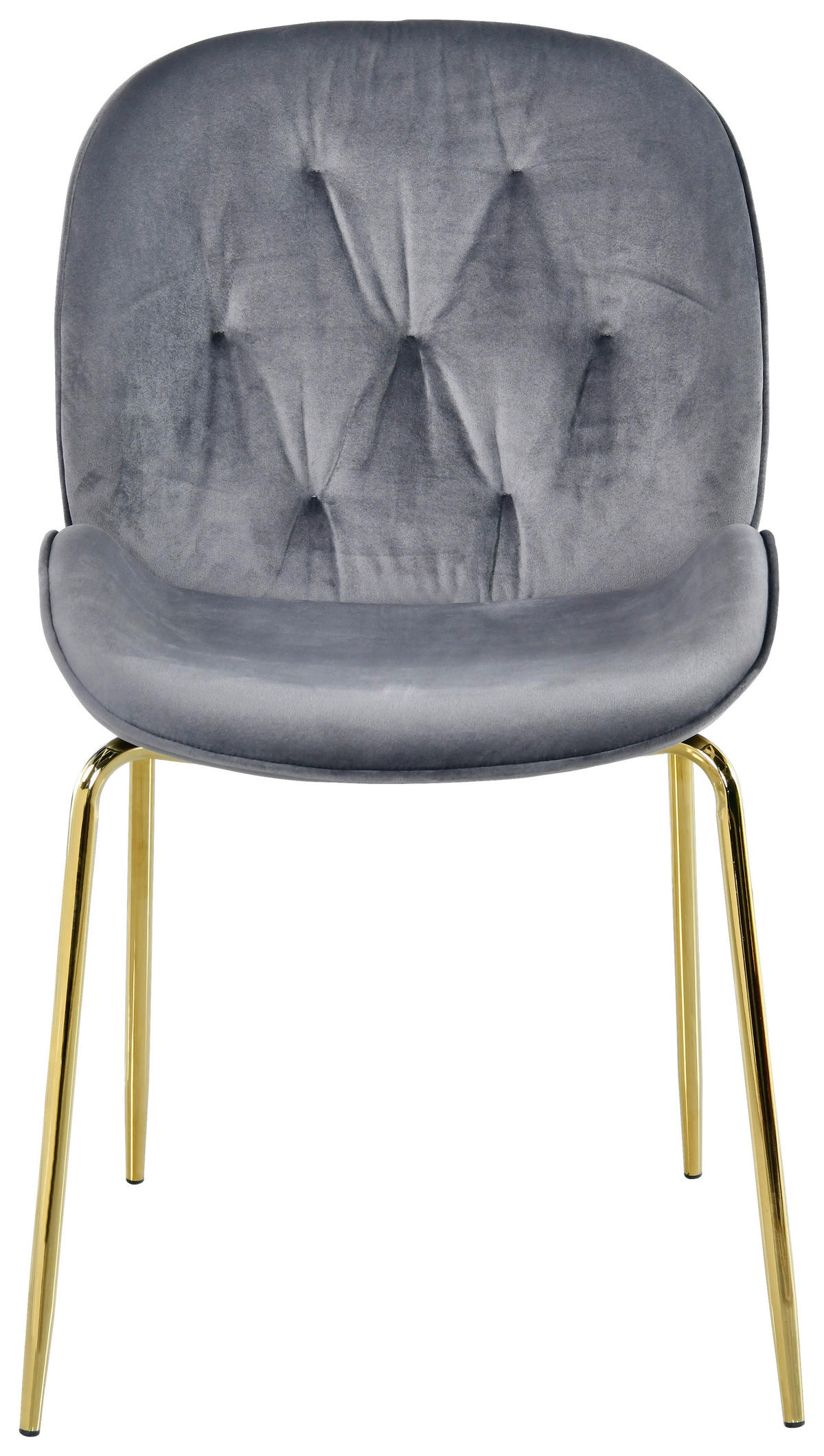 STUHL  in Eisen Samt  - Goldfarben/Grau, Design, Textil/Metall (48/85/62cm) - Novel