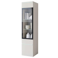 VITRINA, bež, kašmir - kašmir/siva, Design, umetna masa/steklo (30/130/33cm) - P & B