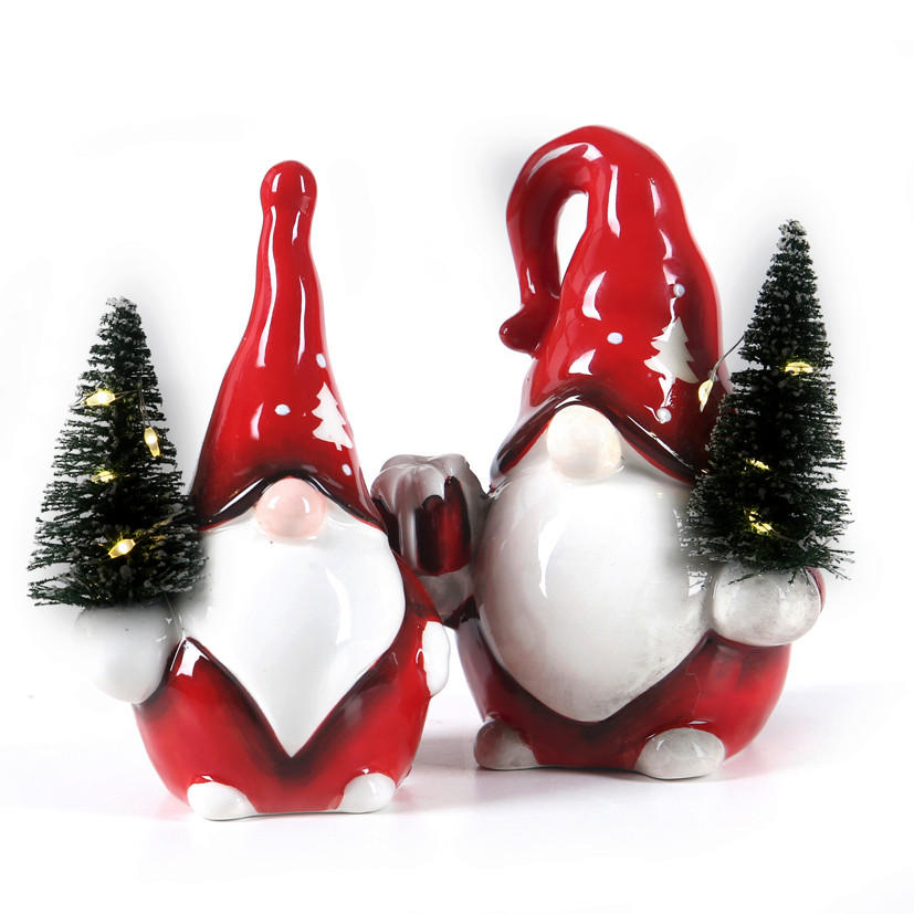 TOMTENISSE  - vit/röd, Lifestyle, keramik (8/9/6/7/12,5cm) - X-Mas