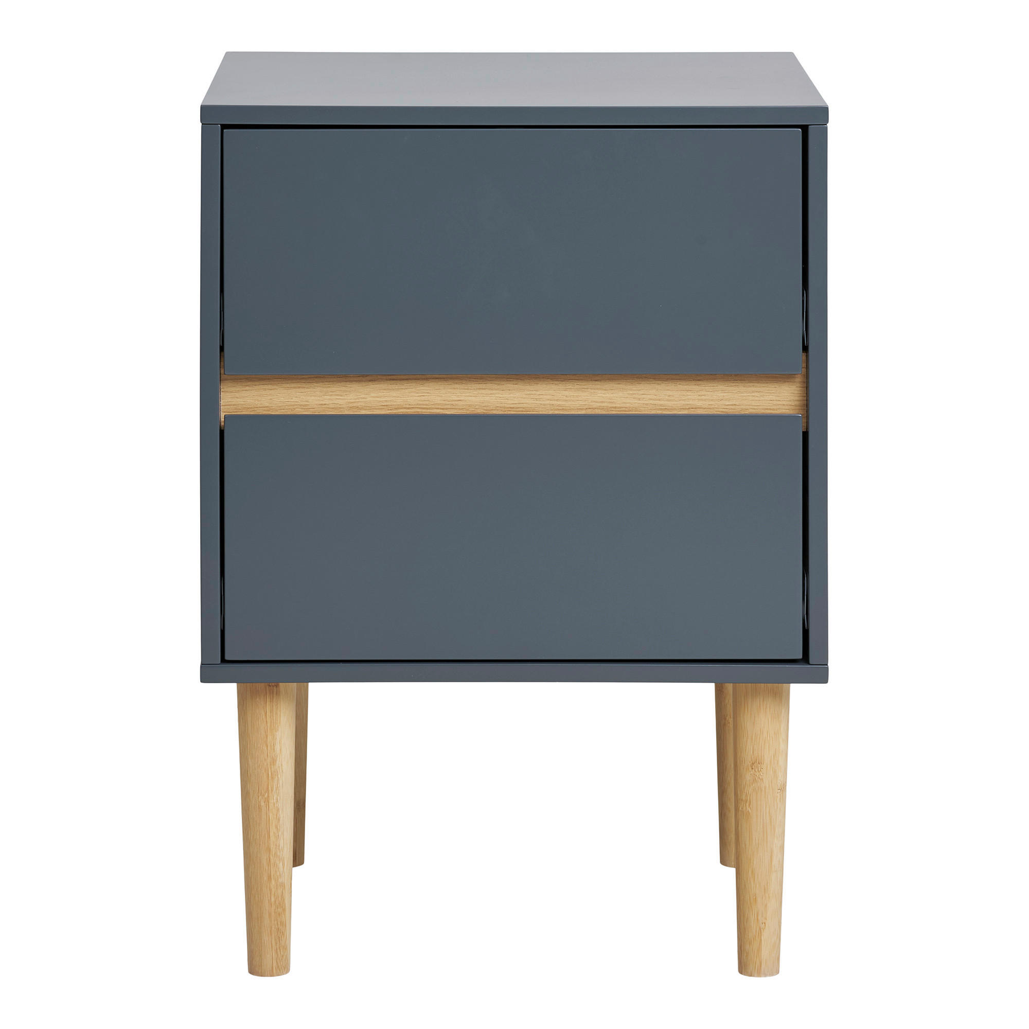 SIDOBORD i trä 40/35/55 cm  - mörkgrå/naturfärgad, Basics, trä (40/35/55cm)