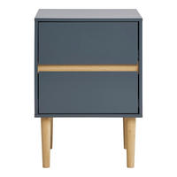 SIDOBORD i trä 40/35/55 cm  - mörkgrå/naturfärgad, Basics, trä (40/35/55cm)