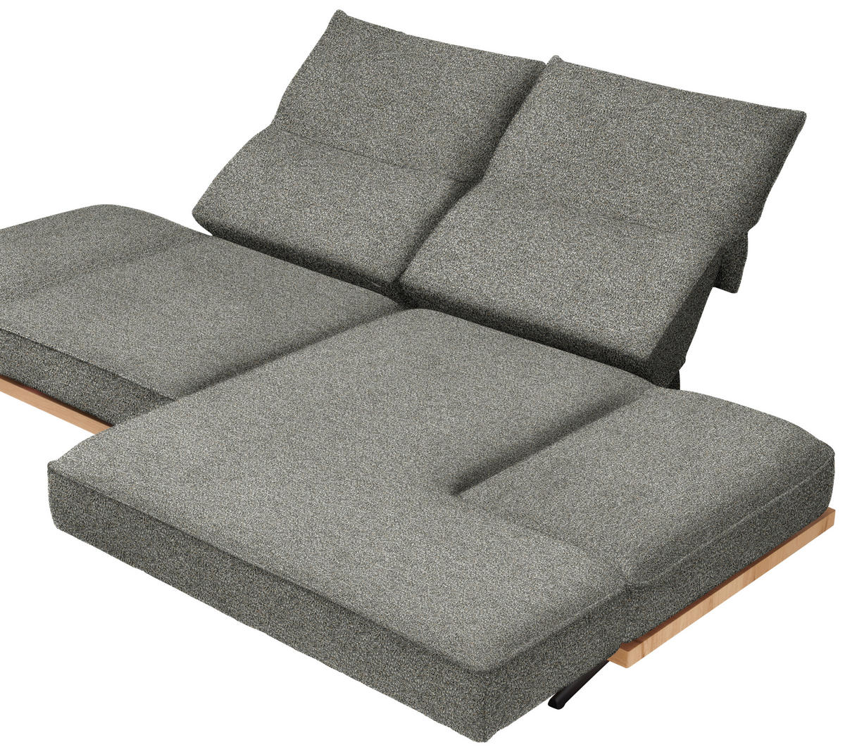 ECKSOFA  in Chenille Graubraun  240/132 cm  - Graubraun/Schwarz, Design, Holz/Textil (240/132cm) - Koinor