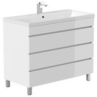 WASCHTISCHKOMBI 100 cm  - Weiß Hochglanz/Weiß, Basics, Holzwerkstoff/Stein (100cm) - MID.YOU