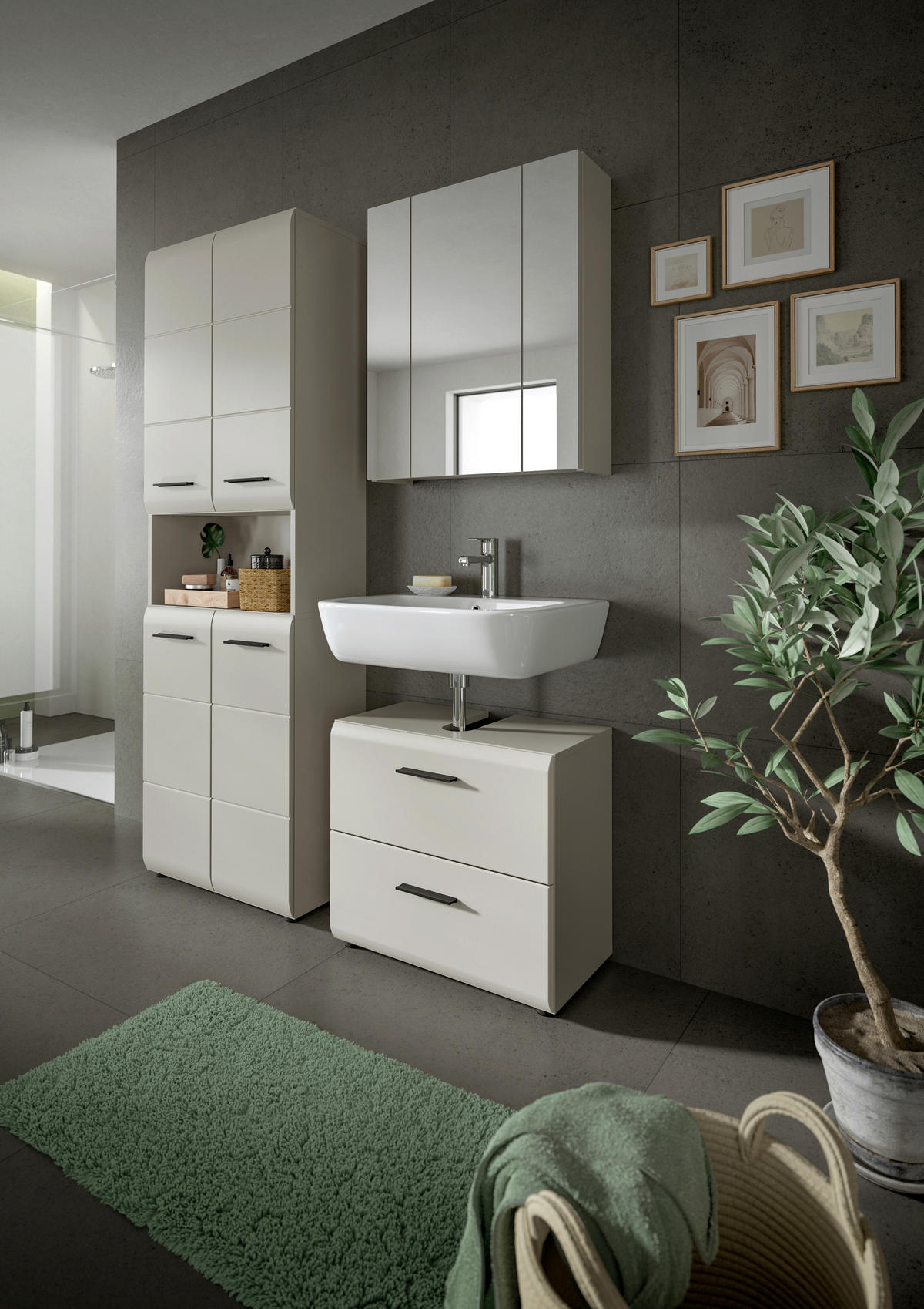 BADRUM 120 cm  - svart/kashmir, Trend, trämaterial/glas (120cm) - MID.YOU