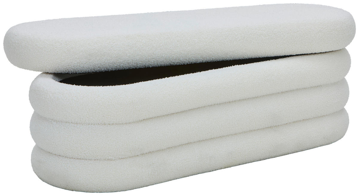 TRUHENBANK in Holz, Textil 120/42/42 cm  - Weiß, LIFESTYLE, Holz/Textil (120/42/42cm) - Xora