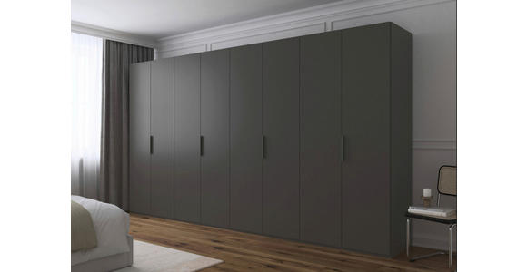 DREHTÜRENSCHRANK 400/235/61 cm,  in Graphitfarben, 8-türig  - Graphitfarben, Basics, Holzwerkstoff/Metall (400/235/61cm) - Novel