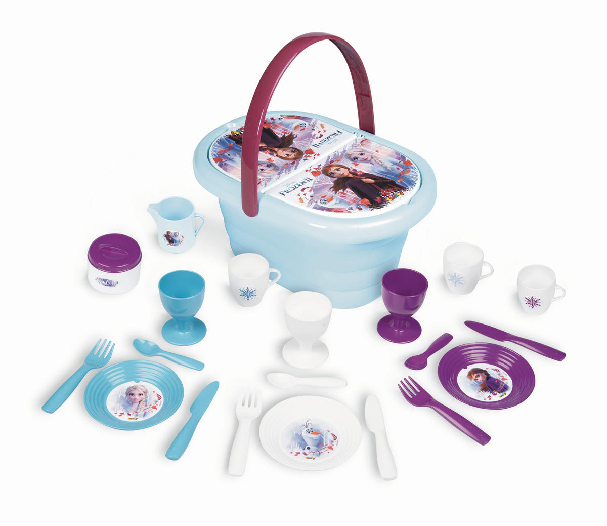 SPIELGESCHIRRSET Frozen 2  - Blau/Lila, Basics, Kunststoff (26,4/18,8/12,7cm) - Simba