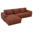 ECKSOFA  in Cord Bronzefarben  182/302 cm  - Schwarz/Bronzefarben, MODERN, Kunststoff/Textil (182/302cm) - Carryhome