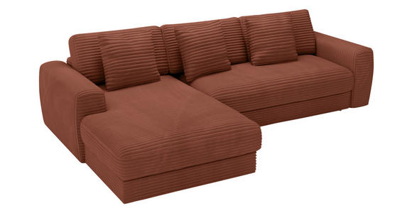 ECKSOFA in Cord Bronzefarben 182/302 cm - Schwarz/Bronzefarben, MODERN, Kunststoff/Textil (182/302cm) - Carryhome
