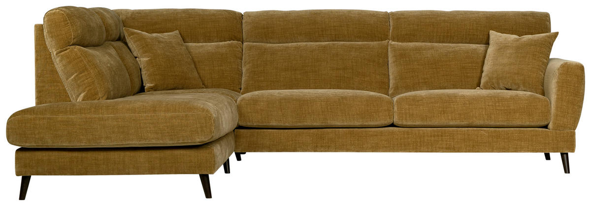 SOFFA i flatväv brun  - brun/mörkbrun, Klassisk, metall/trä (302/98/235/101cm) - Novel