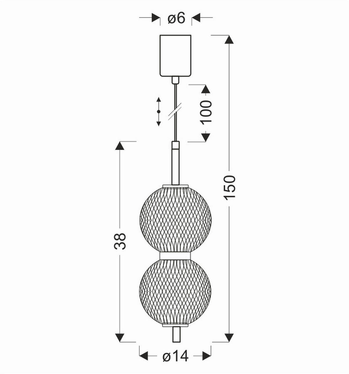 LED-PENDELLEUCHTE 14/14/150 cm  - Schwarz/Weiß, Design, Kunststoff/Metall (14/14/150cm)