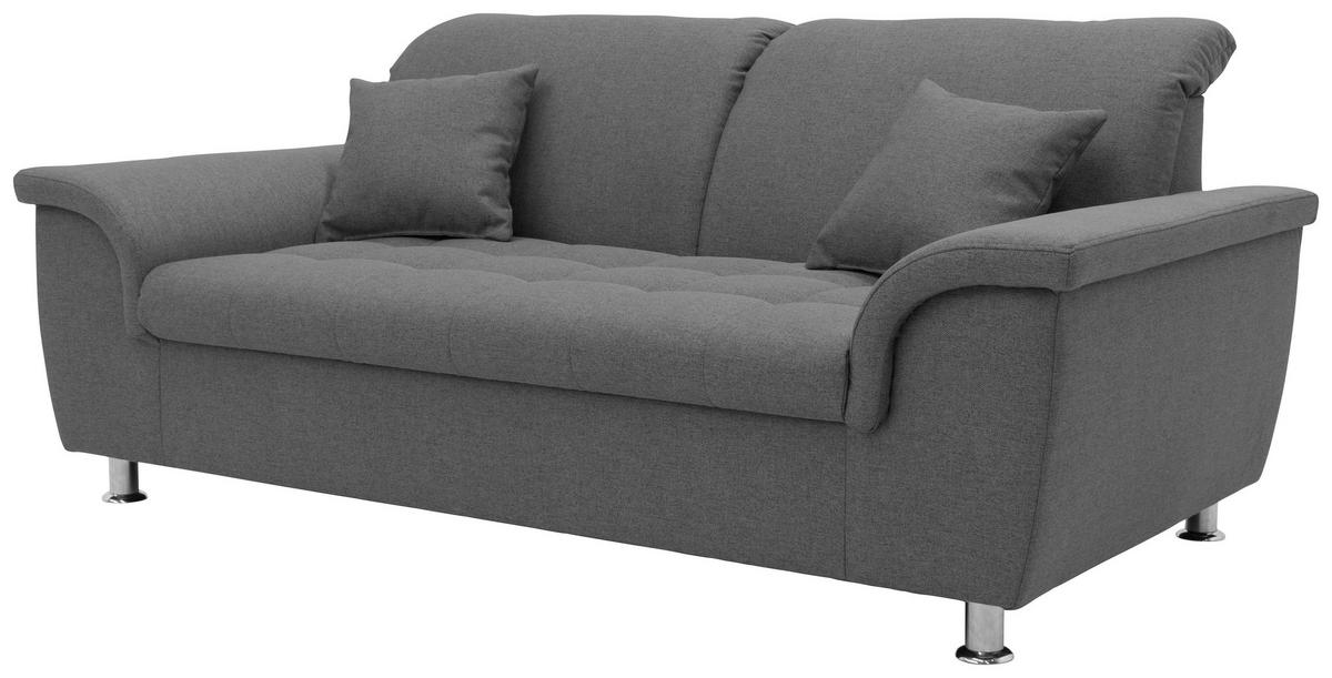 2-SITZER-SOFA in Webstoff Grau  - Chromfarben/Grau, KONVENTIONELL, Textil/Metall (190/81/105cm) - MID.YOU