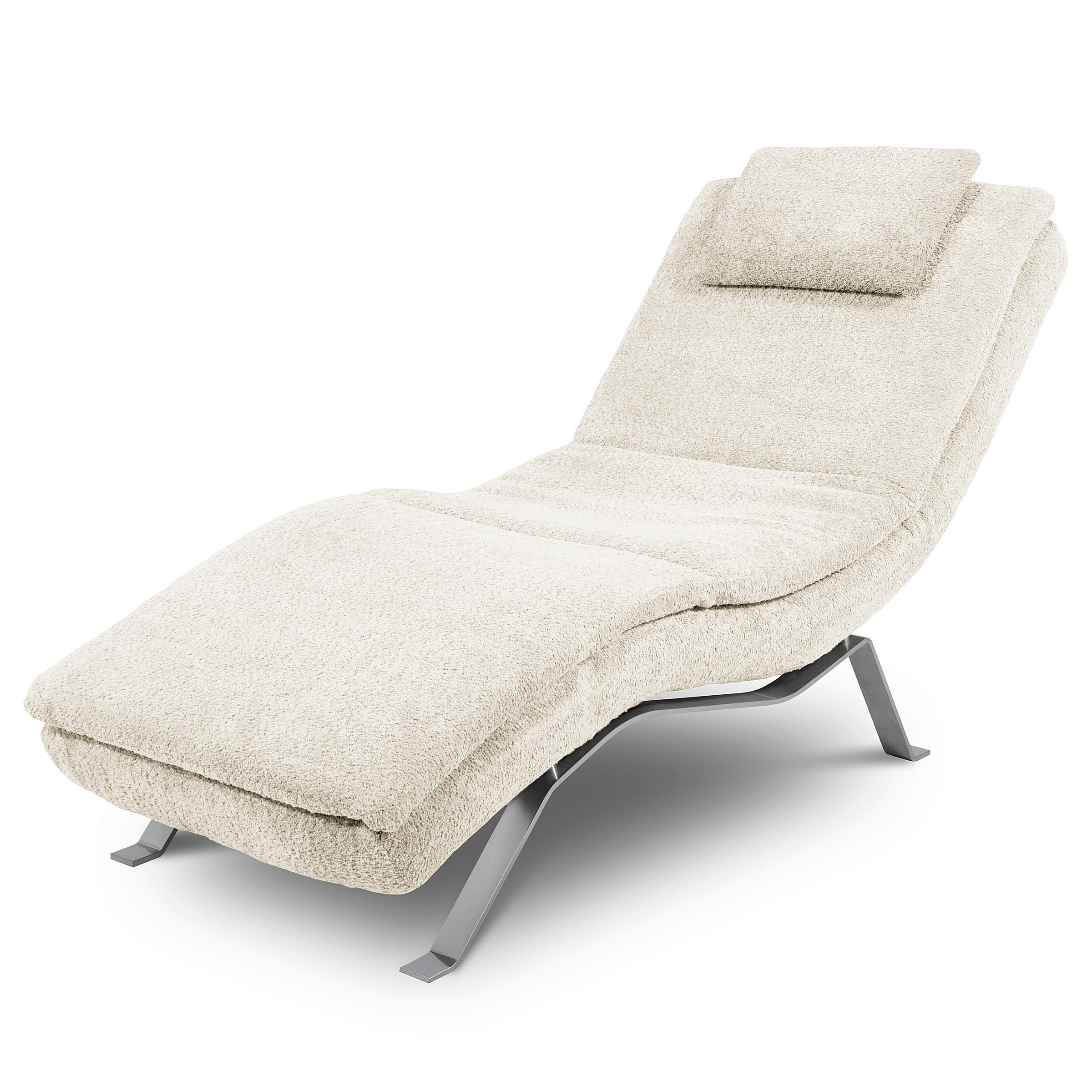 RELAXLIEGE Bouclé Weiß  - Silberfarben/Weiß, Design, Textil/Metall (65/95/171cm) - Celina Home
