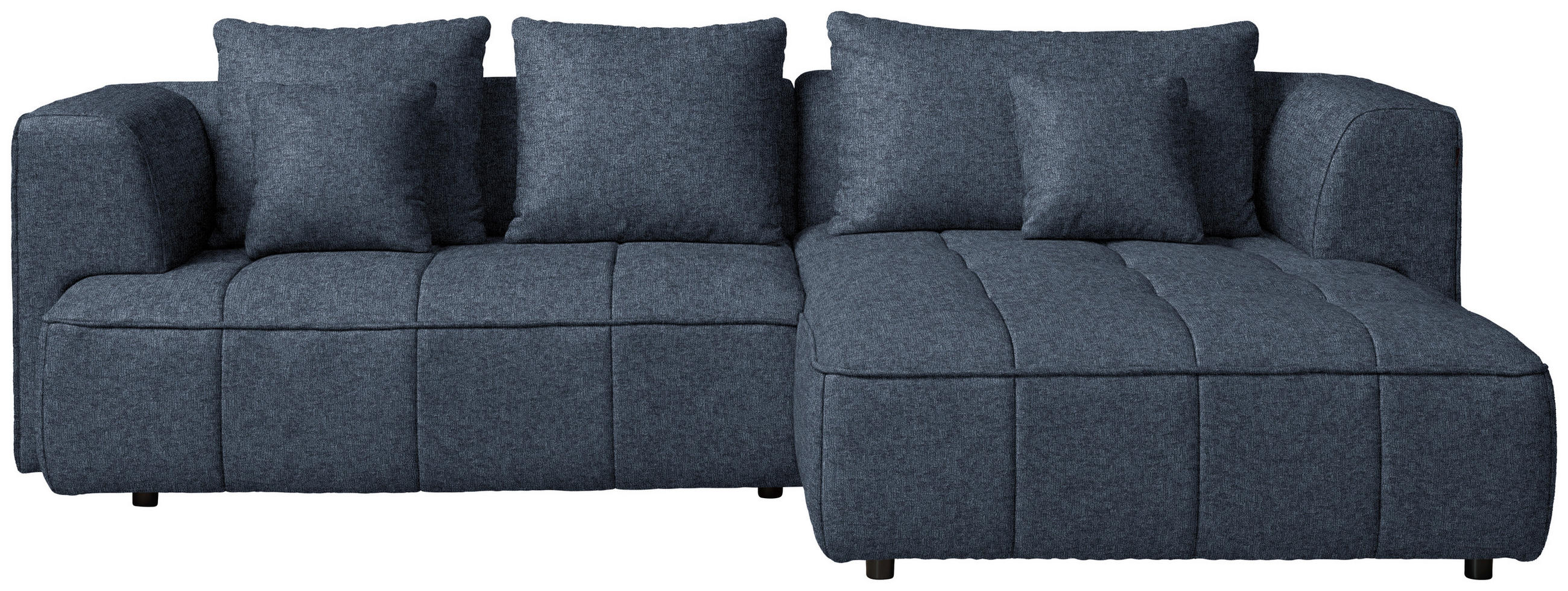 ECKSOFA Webstoff Dunkelblau  - Schwarz/Dunkelblau, Design, Kunststoff/Textil (288/188cm) - Welnova