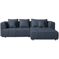 ECKSOFA Webstoff Dunkelblau  - Schwarz/Dunkelblau, Design, Kunststoff/Textil (288/188cm) - Welnova