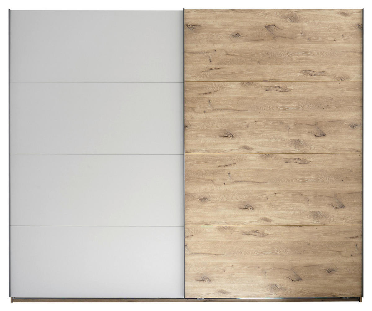SCHWEBETÜRENSCHRANK in Eichefarben, Hellgrau  - Eichefarben/Hellgrau, Modern, Holzwerkstoff/Metall (270/225/60cm) - Venda