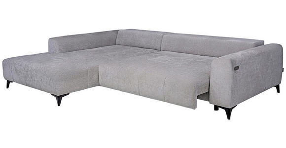 ECKSOFA  in Chenille Hellgrau  222/279 cm  - Hellgrau/Schwarz, KONVENTIONELL, Kunststoff/Textil (222/279cm) - Hom`in