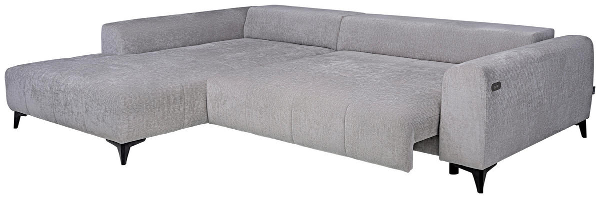 HÖRNSOFFA i chenille ljusgrå  - ljusgrå/svart, Klassisk, textil/plast (222/279cm) - MID.YOU