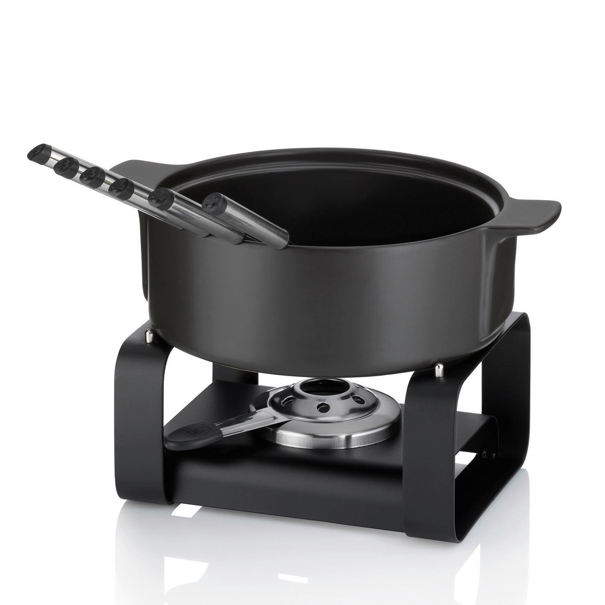 FONDUESET  - Schwarz, KONVENTIONELL, Keramik (29/22.5/19cm) - Kela